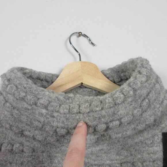 Sarah Pacini Women Gray Knit Turtle Neck Sweater Zipper Accent Wool Blend OS 350 - Picture 6 of 15